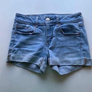 American Eagle Super Super Stretch Midi Denim Short, Size 4